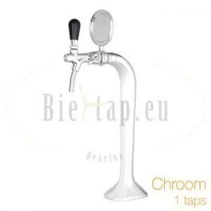 Lindr tapzuil staal chroom 1 taps met tapmedaille